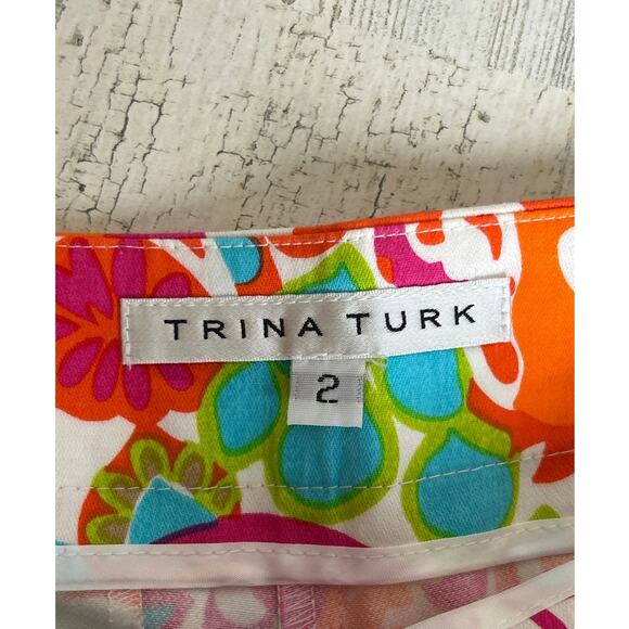 Trina Turk Women’s Size 2 Multicolor Floral Designer Shorts cotton stretch - Picture 6 of 7